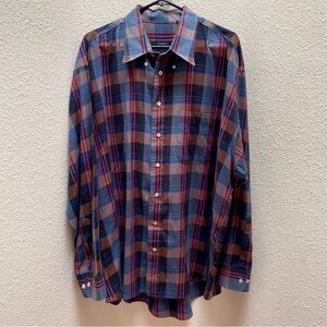 Burberry London Men’s Dress Shirt, Plaid, 100% Cotton